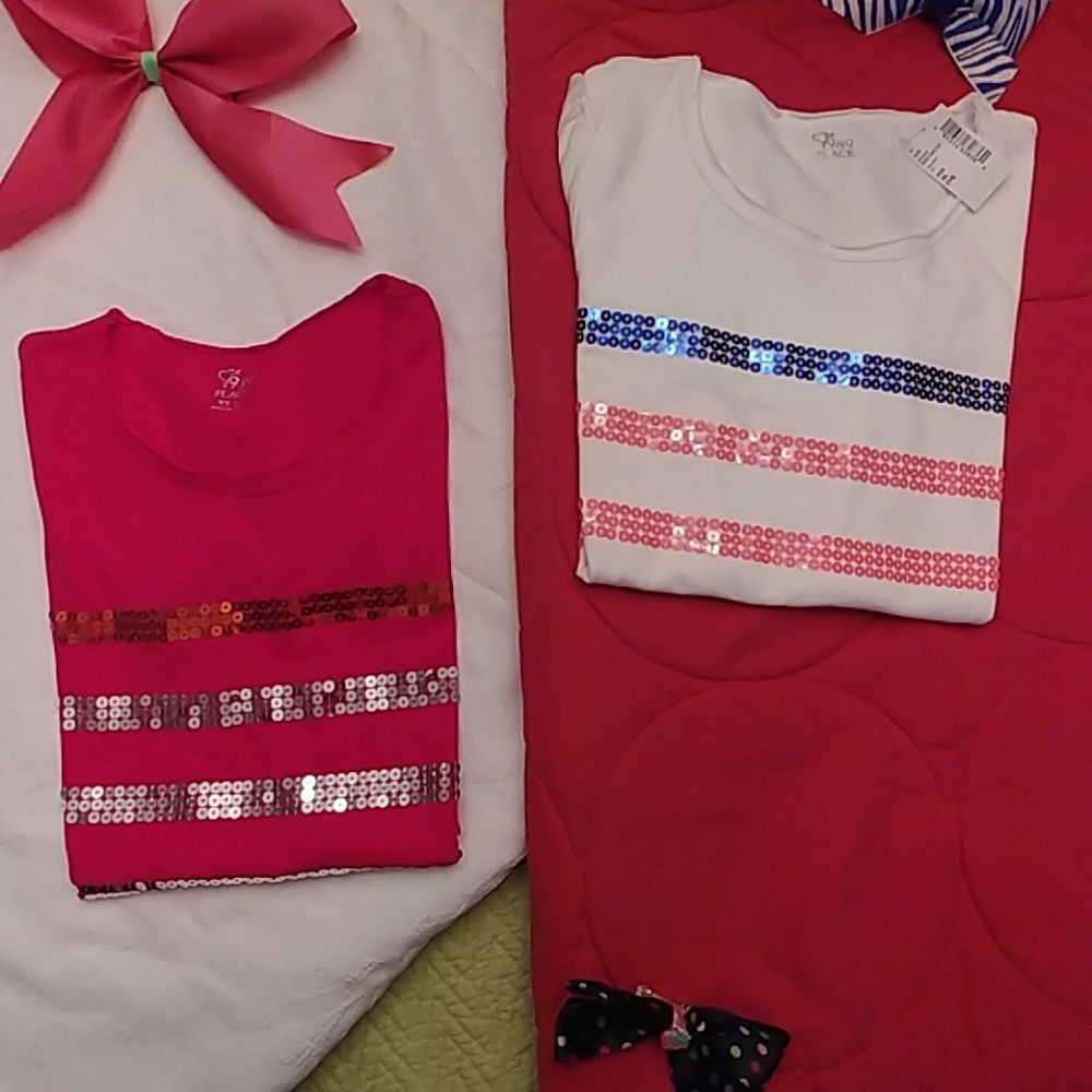 Childrens place sequin Tshirt bundle Sz 14